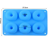 Molde de silicona con 6 cavidades para donas, moldes 3D para hornear pasteles, magdalenas, gelatina, galletas, pastelería, cocina