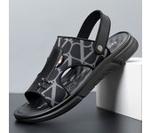 Nuevas sandalias de los hombres de verano desgaste de cuero de moda ligero casual zapatos de playa de los hombres de doble propósito sandalias de suela suave zapatos