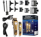Original kemei full metal combo kit barber hair clipper for men professional electric beard hair trimmer rechargeable haircut