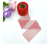Hot Stamping Star ribbon Bow Mesh Roll DIY Hair Accessories Material Rope Net Decoration Tulle Craft Ribbons Gift Bow Packaging