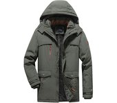 Winter Man Leisure Thickening Coat Outdoors Multiple Pockets Fashion Fleece Jackets New Windproof Keep Warm Removable Hat Parkas