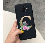 Samsung Galaxy A6 Plus 2018 Case Cute Letter Flower Soft Silicone Cover For Samsung A6 2018 A 6 A6Plus Back Protective Cases