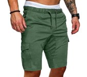Pantalones cortos de trabajo de los hombres de adelgazamiento pantalones de cinco cuartos multi-bolsillos pantalones de chándal tie-dye pantalones de trabajo casual