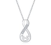 Pure silver necklace, AAAAA heart-shaped pendant, zircon chain, jewelry