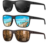 Juego de 3 Gafas de sol polarizadas para hombre, protección UV, adecuadas para conducir, pescar y jugar al golf