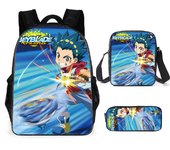 Popular Beyblade Burst Evolution 3D Print 3pcs/Set pupil School Bags Laptop Daypack Backpack Inclined shoulder bag Pencil Case