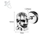 ZS 1 PC Punk Gothic Skull Stud Earring For Men Women Spider Snake Earrings Ear Studs Cartilage Helix Lobe Piercing Jewelry 16G