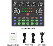 Mezclador Lixing V8 V8S, micrófono de diadema externo USB, webcasting, tarjeta de sonido personal en directo para ordenador móvil