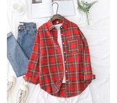 Casual Women's Plaid Shirt 2024 Spring Autumn New Ladies Loose Blouse and Tops Female Long Sleeve Shirts Fresh Checked Clothes