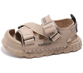 Boys' Fashion Sandals 2024 Summer New Girls Toes Capped Flat Shoes Kids Handsome Versatile Beach Shoes Anti Slip Wear-resistant