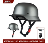 Casco de motocicleta para hombre y mujer, protector de cabeza de soldado alemán, retro, cucharón, Kazakhstan, crucero eléctrico