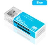 Lector de tarjetas 4 en 1, adaptador de memoria para lector de tarjetas múltiples USB 2,0 para Memory Stick Pro Duo Micro SD/T-Flash/M2/MS