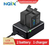 HQIX for Gopro Hero 5 Gopro Hero 6 Gopro Hero 7 Camera AHDBT-501 Dual Battery Charger