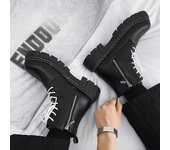Botas Martin botas de cuero de caña alta botas retro de estilo Hong Kong de moda botas de hombre