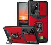 Shockproof Magnetic Holder case for Samsung Galaxy S25 S24 S23 S22 S21 Ultra Plus FE Note 20 Ultra With Card Solt Cover