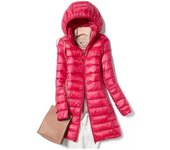 A Chaqueta Plumón Mujer Abrigo Largo Cálido Plumas Ligeras，qs1