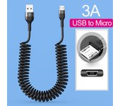 5A 66W Super Fast Spring Retractable Charging Cable 1-1.5M Type-C/Micro USB/PD Car Kit Charger Charge Line For iPhone Android