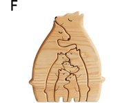 Bear Family Wooden Art Puzzle 2023 Christmas Decorations New Year Wooden Sculpture Desktop Decoration 2024 Gifts for Mom Dad