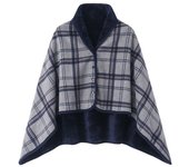 Women's printed with pleats, wool buttons, button shawl blanket, 100x140cm