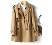 autumn fashion Women's windbreaker jacket turn down collars coats