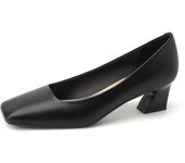 Square head thick heel single shoes women 2024 new French shallow heel women's shoes niche professional work heel shoes