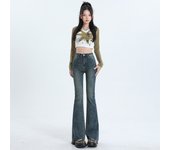 Hairy edge micro flared jean for women in pring ummer 2025, high wait, lim and tall, plu ize, horehoe floor length