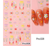 1Pcs Sakura Stickers For Nails 5D Embossed Spring Cherry Blossom Tulip Peony Flowers Petals Sliders Manicure Decoration
