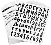 1080 Pieces 15 Sheets Self Adhesive Vinyl Letter Numbers Stickers Black Waterproof Mailbox Numbers Sticker Letters
