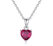 Eudora 925 Sterling Silver Birthstone Heart Zircon Necklace March Sept Dec Colorful Zircon Pendant Simple Jewelry For Women Gift