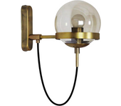 Lámpara de pared Industrial Retro, Luz de pared de Metal, Sombra de bola de Vidrio, dormitorio, Sala de estar, pasillo, Hotel, Baño