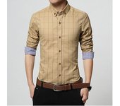 New fashion brand mens shirt cotton plaid men shirt slim fit social shirt men long-sleeved business camisas hombre m-5xl