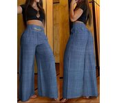 Solid color wide leg high waisted pants, loose and slimming flared pants can be added with colors