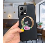 Fashion Rose Initial Letter Phone Case For Xiaomi Poco X5 5G PocoX5 Pro Soft Silicone TPU Back Cover For Poco X5 Pro X 5 X5Pro