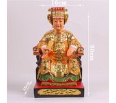 1216 inch resin painted Mazu statue, home gold-plated offering to goddess of the sea