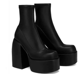 Party Women Winter Boots Platform Chunky High Heels Motorcycle Long Boots Luxury Big Size Punk Shoes Woman