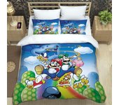 Super Mario Pattern Quilt Cover With Pillowcases Microfiber 3D Digital Printed Bedding Set Twin Full Queen King