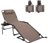 Plegable Exterior, Respaldo Ajustable en 5 Posiciones, Silla de Playa, Cama de Camping con Almohada para Playa Piscina Vacaciones Exterior ¡Disponible en dos versiones diferentes! Elige tu opción a continuación