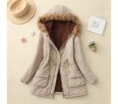 Chaqueta de algodón acolchada para mujer, abrigo informal ajustado con capucha, Parkas acolchadas, abrigo cálido, otoño e invierno, novedad de 2025