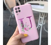Case For Samsung Galaxy A22 Cases Lovely Letters Flower Phone Cover Silicone Funda For Coque Samsung A22 4G 5G A 22 2021 Housing