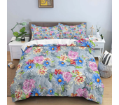 Vintage Flower King Queen Duvet Cover Peony Sunflower Bedding Set Tropical Floral Quilt Cover Boho Polyester Comforter Cover