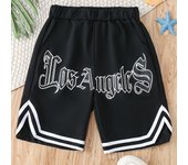 Pantalones Cortos De Baloncesto Con Estampado De Moda LOS ÁNGELES Para Chicos, Cintura Elástica, Cómodos Y Transpirables Para