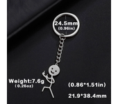 Teamer Funny Middle Finger Stickman Keychain 2024 Cute Trend School Bag Car Key Pendant Couple New Trinket Gift Keyring