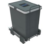 Cubo de Basura de Reciclaje extraíble para Base, Metal, Gris, 23x41x36 cm