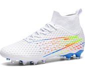 Botas de fútbol profesionales para hombre, zapatos de fútbol de Punta larga, zapatos de fútbol de tobillo alto para exteriores, zapatos de entrenamiento para niños