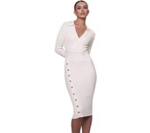 Female Knit Cover Up Dress V Neck Bodycon Cheap Casual One Pieces Korean Style Women's Crochet Midi Dresses Elegant Luxury Chic