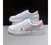 Woman Summer Loafers White Flat Rubber Sole Vulcanize Sports Flat Shoes Female Pu Leather Sneakers