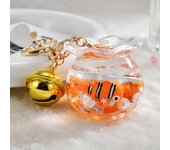 LLavero de Animales Marinos de tanque de peces dorados, arena movediza en botella de aceite, Accesorios de escritorio, colgante de bolsa, nuevo
