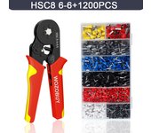 Tubular Terminal Crimping Tool Crimping Pliers HSC8 6-4A 0.25-10mm²/6-6A 0.25-6.0mm² Hand Tool Mini Wire Ferrule Fixture Kit