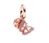 925 Sterling Silver Bracelet Pendant Rose Gold Butterfly Ladies Bracelet Necklace Gemstone Pendant Jewellery Beads 2024 New gift