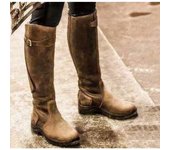Botas De Cabeza Redonda Para Mujer, Botas Planas Largas